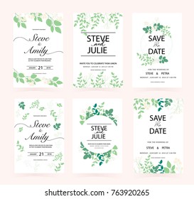 green Wedding Invitation Card