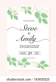 green Wedding Invitation Card