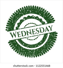 Green Wednesday grunge style stamp