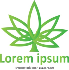 Green Weed Logo Vector Design