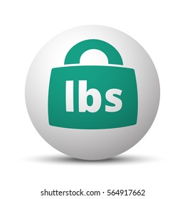 Green Weight Pounds icon on white sphere