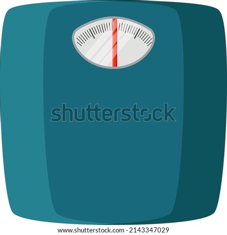 Green weight scale, illustration, vector on a white background.