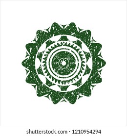 Green weightlifting or powerlifting plate (45 lbs) icon inside rubber texture