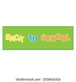 Green welcome back to school. Poster, banner concept. Doodle lettering with green welcome back to school. Vector illustration.