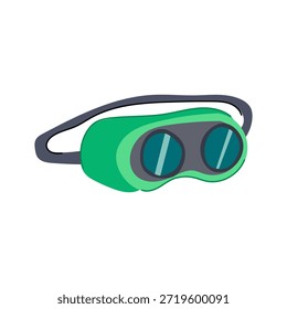 Gafas de soldadura verde que proporcionan protección ocular esencial, mostrando equipos de protección personal cruciales para la seguridad en entornos industriales, de construcción y de talleres