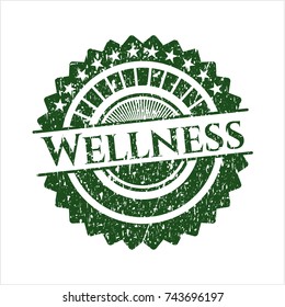 Green Wellness distress grunge stamp