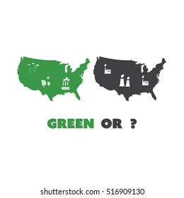¿Verde O Verde? - Cómo escogerán los Estados Unidos: diseño de concepto de vector ecológico