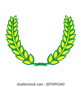 green wheat yellow bean throphy symbol vector design