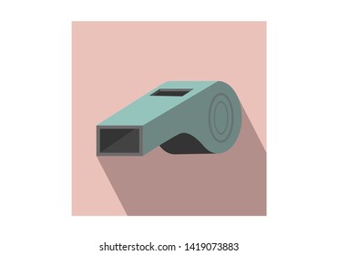 Green whistle icon on pink background