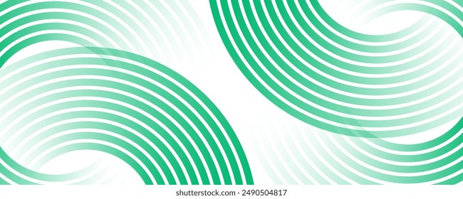 Fondo abstracto blanco verde capa de superposición en el espacio brillante con decoración de efectos de círculos. Anuncio moderno con estilo de líneas. Concepto de rayas de elemento de Diseño gráfico para flyer, tarjeta o cubierta de folleto