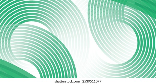 El fondo abstracto blanco verde se superpone a la capa en el espacio brillante con la decoración del efecto de los círculos. Moderno Anuncio con estilo de líneas. Concepto de rayas de elemento de Diseño gráfico para cubierta de folleto, tarjeta o folleto