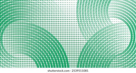 Green white abstract background overlap layer on bright space with circles effect decoration. Modern banner with lines style. Graphic design element stripes concept for flyer, card, or brochure cover