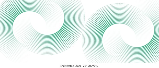 Green white abstract background overlap layer on bright space with circles effect decoration. Modern banner with lines style. Graphic design element stripes concept for flyer