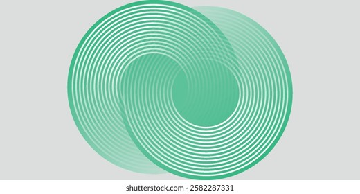 Green white abstract background overlap layer on bright space with circles effect decoration. Modern banner with lines style. Graphic design element stripes concept for banner arts