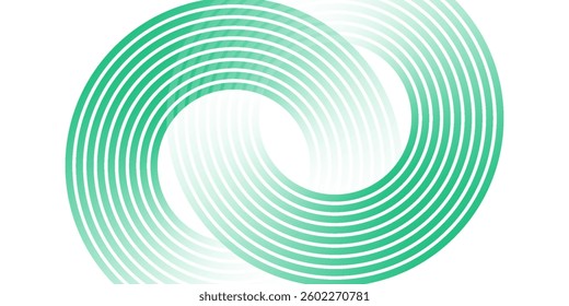 Green white abstract background overlap layer on bright space with circles effect decoration. Modern banner with lines style modern circle green