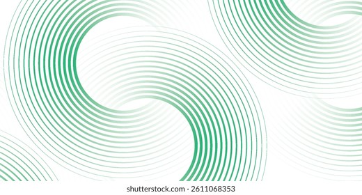 Green white abstract background overlap layer on bright space with circles effect decoration. Modern banner with lines style. Graphic design element stripes concept for flyer, card, or brochure cover