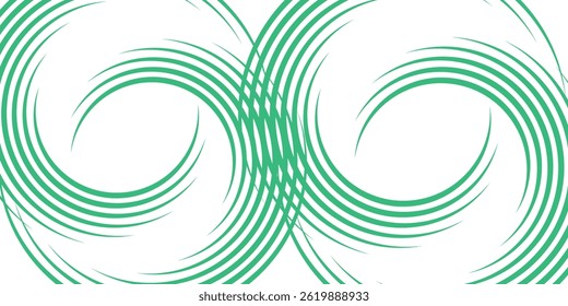 Green white abstract background overlap layer on bright space with circles effect decoration. Modern banner with lines style. Graphic design element stripes concept for flyer, card, or brochure cover