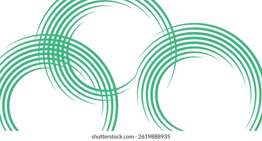Green white abstract background overlap layer on bright space with circles effect decoration. Modern banner with lines style. Graphic design element stripes concept for flyer, card, or brochure cover