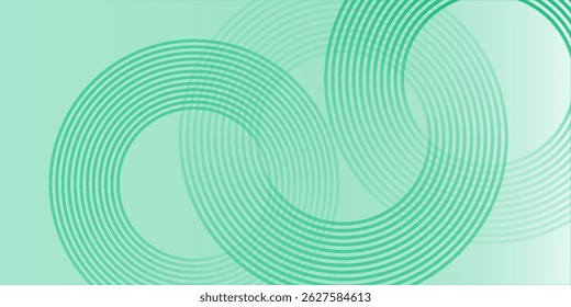 Green white abstract background overlap layer on bright space with circles effect decoration. Modern banner with lines style. Graphic design element stripes concept for flyer, card, or brochure cover