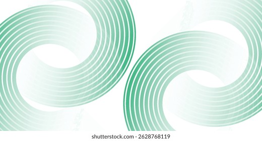 Green white abstract background overlap layer on bright space with circles effect decoration. Modern banner with lines style. Graphic design element stripes concept for flyer, card, or brochure cover