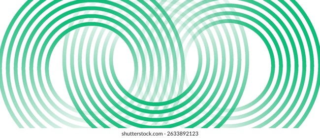 Green white abstract background overlap layer on bright space with circles effect decoration. Modern banner with lines style. Graphic design element stripes concept for flyer, card, or brochure cover