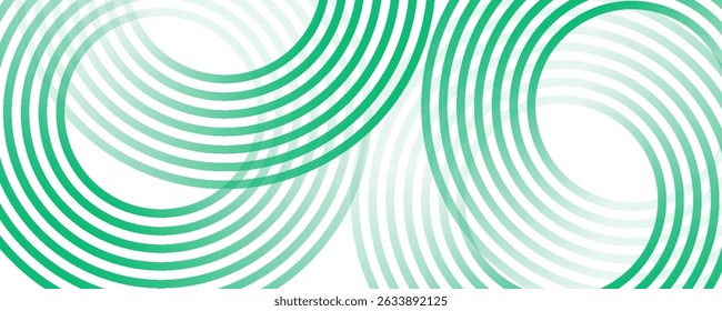 Green white abstract background overlap layer on bright space with circles effect decoration. Modern banner with lines style. Graphic design element stripes concept for flyer, card, or brochure cover