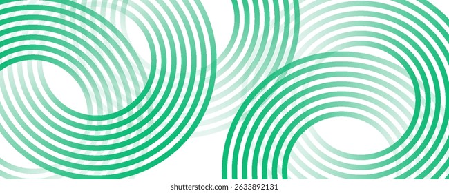 Green white abstract background overlap layer on bright space with circles effect decoration. Modern banner with lines style. Vector ilustration