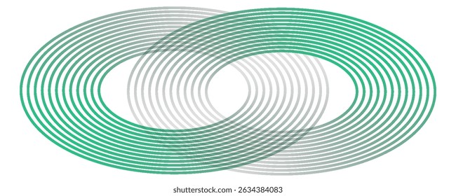 Green white abstract background overlap layer on bright space with circles effect decoration. Modern banner with lines style. Graphic design element stripes concept for flyer, card, or brochure cover