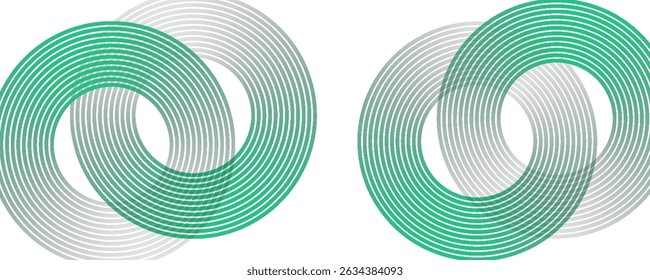Green white abstract background overlap layer on bright space with circles effect decoration. Modern banner with lines style. Graphic design element stripes concept for flyer, card, or brochure cover