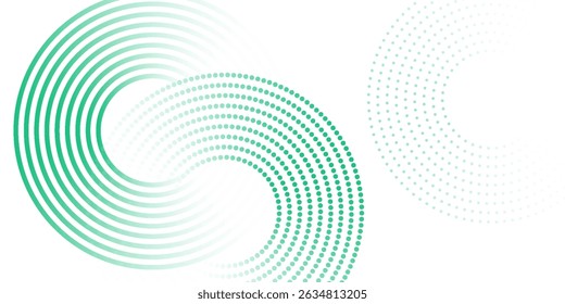 El fondo abstracto blanco verde se superpone a la capa en el espacio brillante con la decoración del efecto de los círculos. Moderno Anuncio con estilo de líneas. Concepto de rayas de elemento de Diseño gráfico para cubierta de folleto, tarjeta o folleto