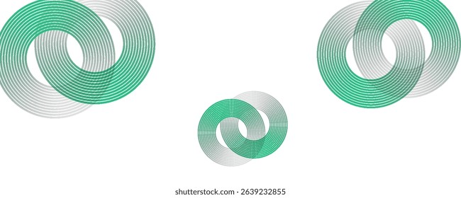 Green white abstract background overlap layer on bright space with circles effect decoration. Modern banner with lines style. Graphic design element stripes concept for flyer.