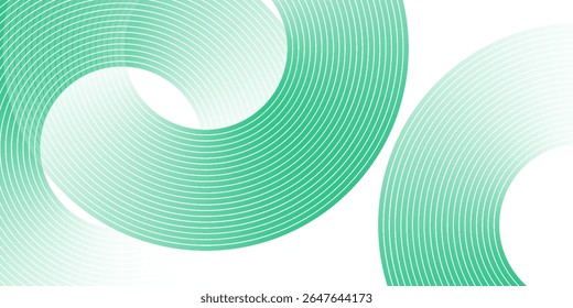 O fundo abstrato branco verde sobrepõe a camada no espaço brilhante com a decoração de efeito círculos. Banner moderno com estilo de linhas. Conceito de faixas de elementos de design gráfico para folheto, cartão ou capa de folheto
