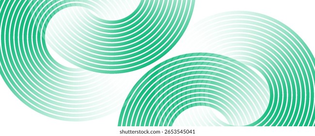 El fondo abstracto blanco verde se superpone a la capa en el espacio brillante con la decoración del efecto de los círculos. Moderno Anuncio con estilo de líneas. Concepto de rayas de elemento de Diseño gráfico para volante, tarjeta. moderno