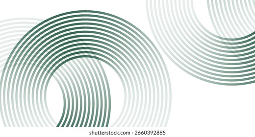 El fondo abstracto blanco verde se superpone a la capa en el espacio brillante con la decoración del efecto de los círculos. Moderno Anuncio con estilo de líneas. Concepto de rayas de elemento de Diseño gráfico