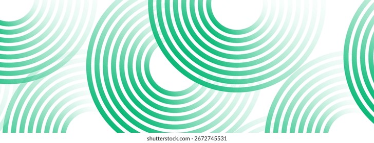 Green white abstract background overlap layer on bright space with circles effect decoration. Modern banner with lines style. Graphic design element stripes concept for flyer, card, or brochure cover