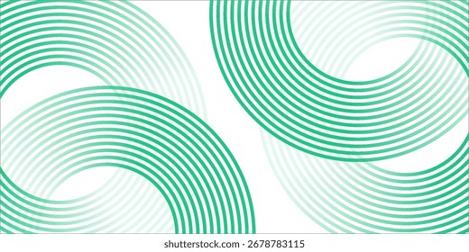 O fundo abstrato branco verde sobrepõe a camada no espaço brilhante com a decoração de efeito círculos. Elemento de design gráfico listras conceito para cartão de folheto ou capa de brochura. ilustração vetorial
