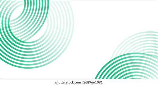 El fondo abstracto blanco verde se superpone a la capa en el espacio brillante con la decoración del efecto de los círculos. Moderno Anuncio con estilo de líneas. Concepto de rayas de elemento de Diseño gráfico para cubierta de folleto, tarjeta o folleto