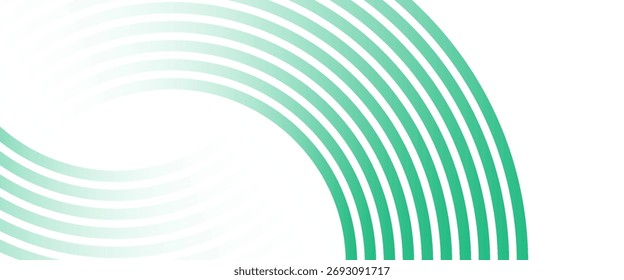Grüner weißer abstrakter Hintergrund überlappt Schicht auf hellem Raum mit Kreisen Effekt Dekoration. Modernes Banner mit Linienstil. Grafische Design Element Streifen Konzept. EPS10