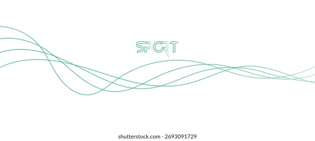 Green white abstract background overlap layer on bright space with circles effect decoration. Modern banner with lines style.