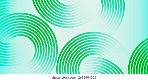 Green white abstract background overlap layer on bright space with circles effect decoration. Modern banner with lines style. Graphic design element stripes concept for flyer, card, or brochure cover