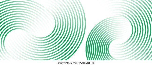 Green white abstract background overlap layer on bright space with circles effect decoration. Modern banner with lines style. Graphic design element stripes concept for flyer, card, or brochure cover