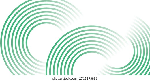 Green white abstract background overlap layer on bright space with circles effect decoration. Graphic design element stripes concept for flyer, card, or brochure cover. vector illustration

