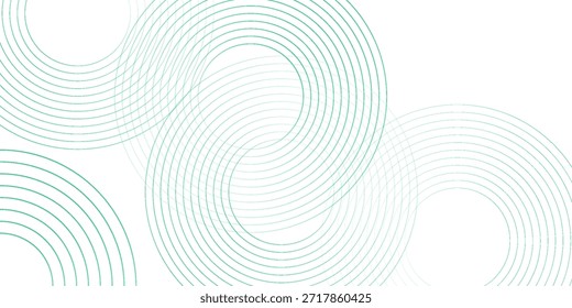 Green white abstract background overlap layer on bright space with circles effect decoration modern. banner with lines style design