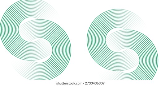 Green white abstract background overlap layer on bright space with circles effect decoration. Graphic design element stripes concept for flyer, card, or brochure cover. vector illustration