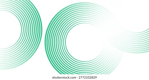 Green white abstract background overlap layer on bright space with circles effect decoration. Graphic design element stripes concept for flyer, card, or brochure cover. vector illustration