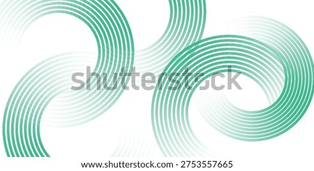 Green white abstract background overlap layer on bright space with circles effect decoration. Modern banner with lines style.