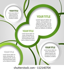 Green and white abstract banners, vector