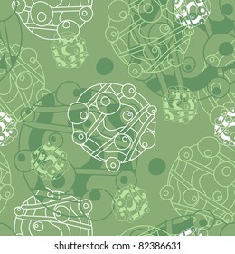 Green and white abstract seamless background
