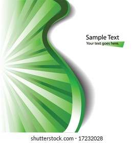 Green and white abstract wave burst