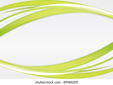 Green And White Arc Background With Copy Space